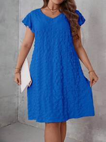 SHEIN LUNE Vestido de manga mariposa - Azul - Ver 5