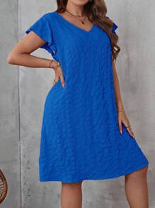 SHEIN LUNE Vestido de manga mariposa - Azul - Ver 6