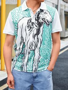 Manfinity Men Animal Print Polo Shirt - Multicolor - View 4