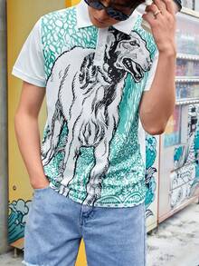 Manfinity Men Animal Print Polo Shirt - Multicolor - View 7