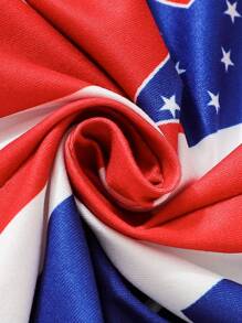 SHEIN 嬰兒星星印花撞色喇叭吊帶連體褲 - 彩色 - 查看 5