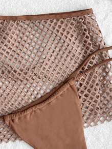 Swim Chiccia 鏤空掛脖三角杯比基尼泳裝附沙灘裙