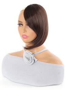 Flecos corto recto sintético pelo - Marrón - Ver 1