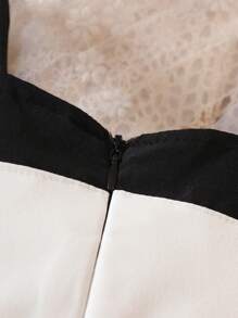 SHEIN 嬰兒雙色前蝴蝶結挖肩連身短褲 - 黑與白 - 查看 7