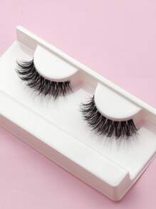 1pair Extra Long False Eyelashes - Black - View 1
