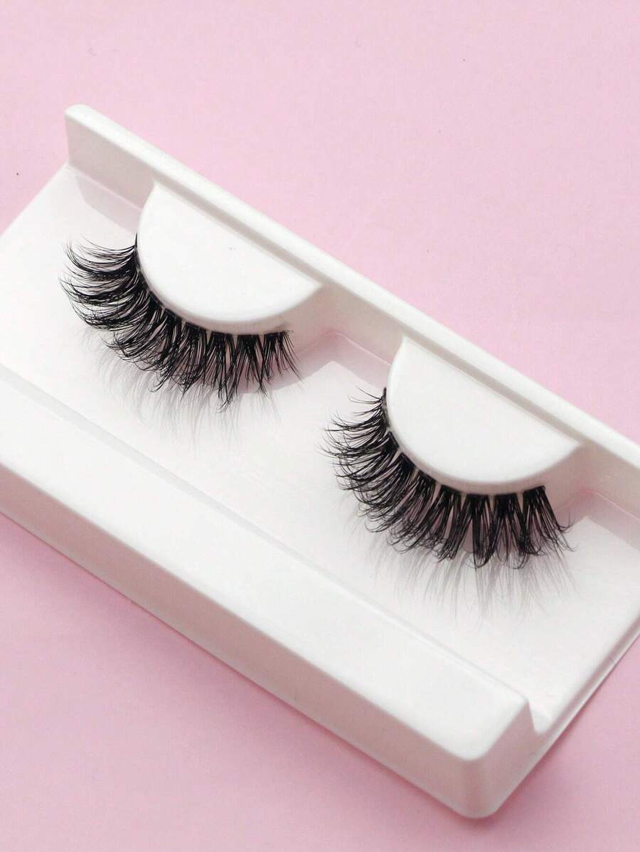 1pair Extra Long False Eyelashes - Black - View 1