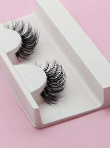 1pair Extra Long False Eyelashes - Black - View 5