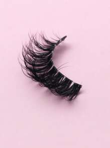 1pair Extra Long False Eyelashes - Black - View 9