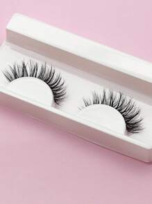 1pair Extra Long False Eyelashes - Black - View 10
