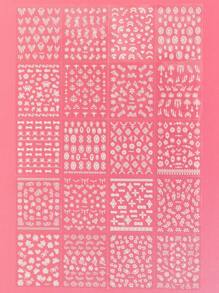 20 tờ Nhãn dán móng tay nghệ thuật họa tiết hoa DIY - trắng - Xem 2