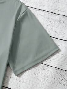 Manfinity Dauomo Áo thun & Áo lót Nam màu trơn Giải trí - Xám - Xem 3