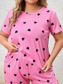 Plus Heart Print Sleep Tee