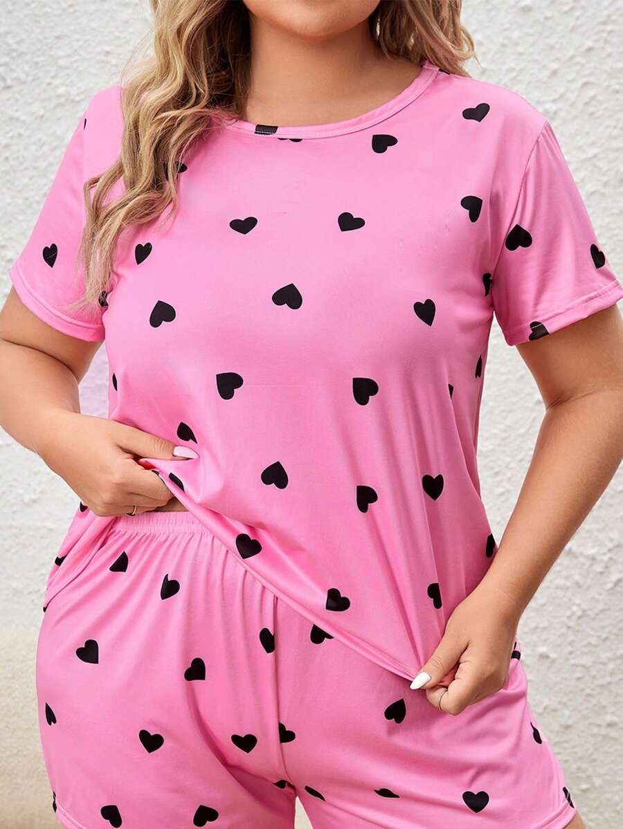 Plus Heart Print Sleep Tee