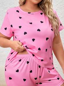 Plus Heart Print Sleep Tee