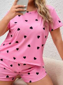Plus Heart Print Sleep Tee