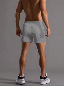 Manfinity Homme Men Solid Drawstring Waist Shorts - Grey - View 2