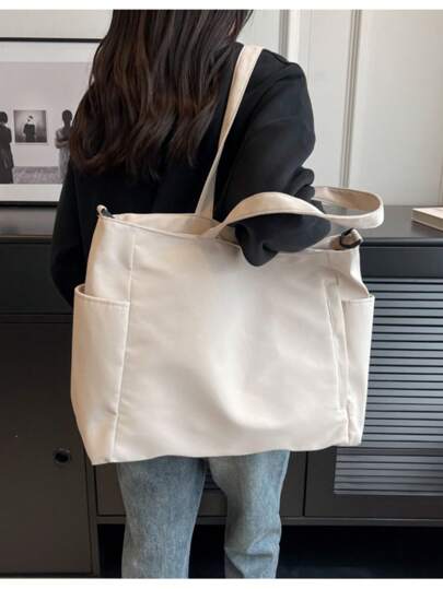 LECEY Bolso de gran capacidad con doble asa, bolsa escolar perfecta para graduados, adolescentes, estudiantes de primer, segundo, tercer y cuarto año de la universidad, secundaria y preparatoria, ideal para exteriores, viajes y regreso a la escuela, bolsos de mano para estudiantes, con múltiples compartimentos, perfecto para la playa, la escuela, el trabajo y el uso diario