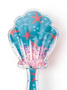 Cepillo de peinado de cabello con cojín en forma de concha y peine,herramientas para el cabello - Azul - Ver 4