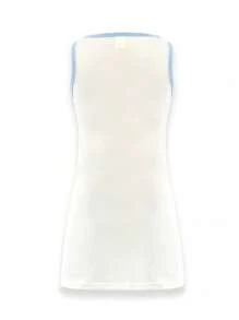 SHEIN Đầm bé gái Khối Màu Giải trí - Xanh và trắng - Xem 2