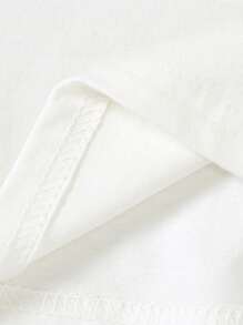 SHEIN Đầm bé gái Khối Màu Giải trí - Xanh và trắng - Xem 5