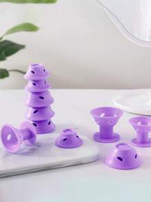 10pcs Magic Hair Curler Set, Smilco Silicone Hair Curlers With 5 Large Curlers And 5 Small Curlers, Suitable For Women And Girls - Purple - View 2