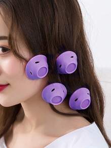 10pcs Magic Hair Curler Set, Smilco Silicone Hair Curlers With 5 Large Curlers And 5 Small Curlers, Suitable For Women And Girls - Purple - View 5