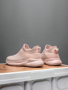 Girls Slip On Sporty Running Shoes For Outdoor - Black - View 2