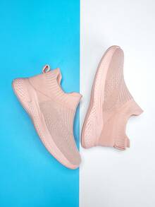 Girls Slip On Sporty Running Shoes For Outdoor - Black - View 3