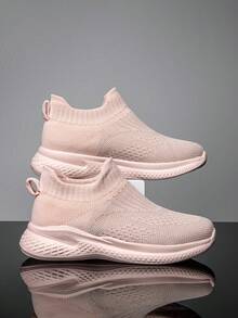 Girls Slip On Sporty Running Shoes For Outdoor - Black - View 4