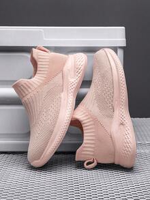 Girls Slip On Sporty Running Shoes For Outdoor - Black - View 6