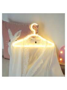 1pc PC Neon Light, Fashionable Yellow Clothes Hanger Design Led Neon Light Sign For Home Decoration