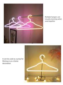 1pc PC Neon Light, Fashionable Yellow Clothes Hanger Design Led Neon Light Sign For Home Decoration