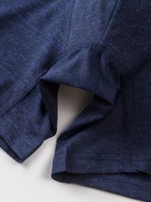 Men Letter Tape Waist Boxer Brief - Blue - View 8