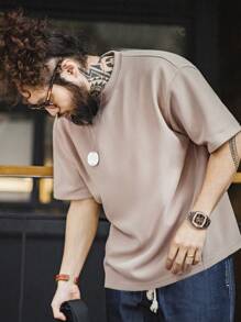 Áo thun & Áo lót Nam Khối Màu Giải trí - Màu Khaki - Xem 1