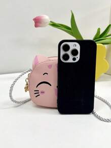 1pc Young Girls' Cute Mini Crossbody Bag With Pu Leather Zipper Closure For Everyday Use, All Seasons