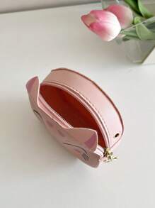1pc Young Girls' Cute Mini Crossbody Bag With Pu Leather Zipper Closure For Everyday Use, All Seasons