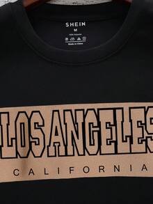 Áo thun & Áo lót Nam Lá thư Khối Màu Giải trí - màu đen - Xem 3