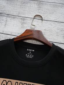 Áo thun & Áo lót Nam Lá thư Khối Màu Giải trí - màu đen - Xem 4