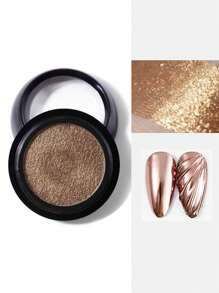 1入組魔鏡效果鈦金色漆粉釘裝飾,配備化妝刷 - 鏽棕色 - 查看 2
