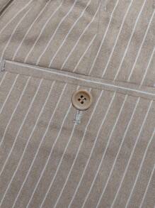 Quần Short Nam Nút Túi Dây kéo Sọc Giải trí - Lạc đà - Xem 4