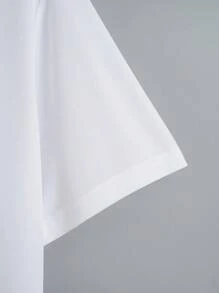 SHEIN EZwear 卡通小熊&愛心圖案短款T恤