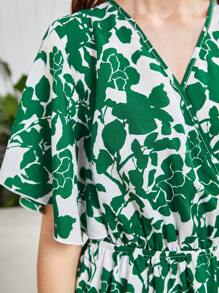 SHEIN 青少年女孩印花蝴蝶袖連衣裙 - 彩色 - 查看 5