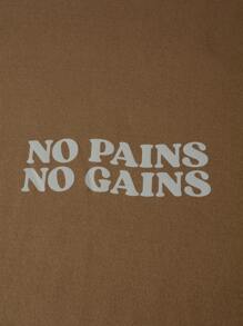 Manfinity Hypemode Áo thun & Áo lót Nam Slogan Giải trí - màu nâu - Xem 4