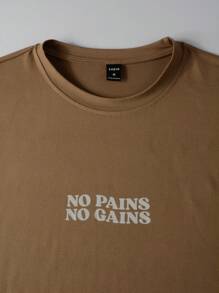 Manfinity Hypemode Áo thun & Áo lót Nam Slogan Giải trí - màu nâu - Xem 6