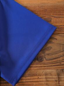 Áo thun Plus size Hoạt hình Lá thư Giải trí - Xanh đậm - Xem 4