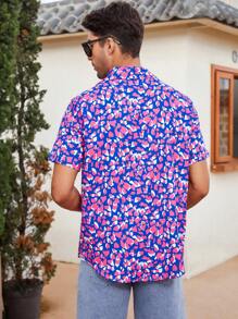 Manfinity Homme Men Allover Print Button Front Shirt - Multicolor - View 2