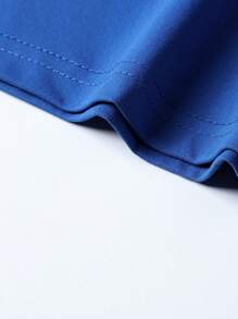 Aesthetic Post Hombres Top tank con estampado de letra ribete en contraste - azul real - Ver 5