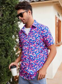 Manfinity Homme Men Allover Print Button Front Shirt - Multicolor - View 6