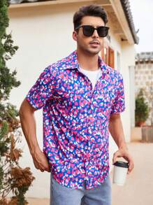 Manfinity Homme Men Allover Print Button Front Shirt - Multicolor - View 7