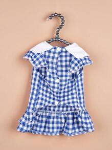 1 Chiếc Váy Thú Cưng In Hoa Cúc, Váy Vải Dệt Dễ Thương Màu Xanh Cho Thú Cưng - Màu xanh lam - Xem 3